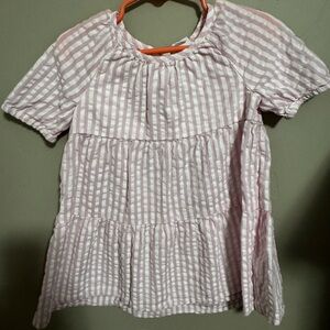GAP Baby Pink and White Striped Blouse